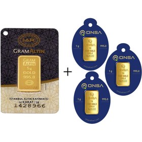 Resim T51 TUĞRUL ALTIN 8 Gram (5+3) Külçe Altın 24 Ayar 