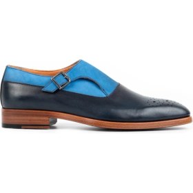 Resim Zerbay Kangto Kösele Taban Desenli Deri Erkek Klasik Ayakkabı Monkstrap Loafer 