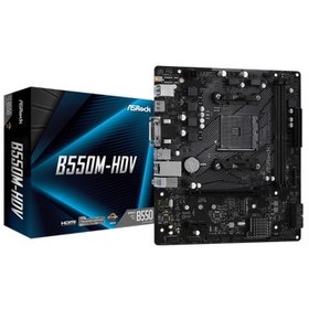 Resim ASROCK B550M-HDV 2xDDR4 M.2 D-SUB DVI HDMI AM4 Soket Anakart 