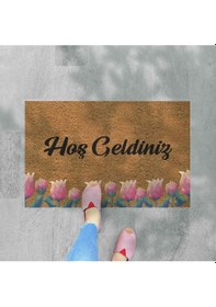 Resim Kedicikler Temalı Coco Görünümlü Dekoratif Dış Kapı Önü Ve Iç Mekan Paspası Gümüş 