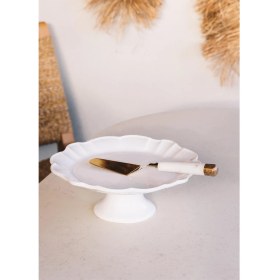 Resim The Mia Grande Pasta Kek Standı Beyaz 32X12 cm GRD0011 