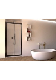 Resim Nokta Duşakabin Teknesiz Mika Duşakabin Siyah Profil Nd421 Şeffaf 