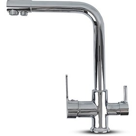 Resim İdeal Mağaza Su Arıtma Cihazı İçin 3 Yollu Oval L Borulu Krom Musluk 