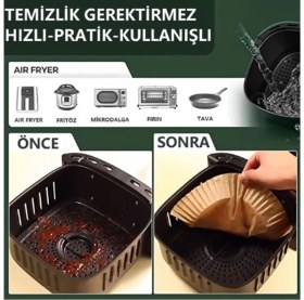 Resim La Clem Airfryer Pişirme Kağıdı 50 Adet Hava Fritözü Airfryer Firitözü Airfryer Yağsız Firitöz Pişirme 