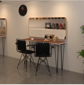 Resim Knsz masa sandalye takımı hem75mazlum cvzsyh 100*040 klçsm 2 sandalye syhsyh kolçaklı sırt minderli 