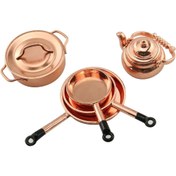 Resim 3 adet Miniatur Tencere Seti - 1/12 Ölçekli Metal Kızartma Tavası Kapaklı ve Bakır Tart Tavaları, Gerçekçi Bebek Evi Aksesuarları, Noel ve Doğum Günü Hediyeleri için Mükemmel, Mini Mutfak Oyun Seti | Gerçekçi Mini Tencere | Dayanıklı Metal Tencere, Bebek Evi İçin Tencereler ve Tavalar 