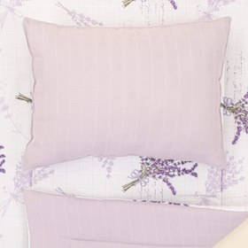 Resim Alt Açma Matı ve Yastık - Çift Taraflı - Lila Muslin - Lavanta 