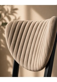 Resim Teknor 2 Adet Elma Sandalye Modern Kadife Kapitone Sırtlı Mutfak Yemek Odası Balkon Kafe Sandalyesi 85 Cm Cappuccino 
