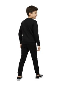 Resim Baglan Erkek Çocuk Önü Arkası Baskılı Sweatshirt Bgl-st05242 Siyah 
