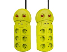 Resim Vea VE-970USB 2xusb'li 1.5 Metre 6'lı Akım Korumalı Grup Priz 