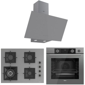 Resim Ferre Fryart&Steamart Sc serisi Wok'lu Gri 3'lü Ankastre Set ( xe64cpr-sc408-d079 ) 