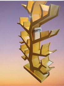 Resim Bengimobilya Kitaplık Ahşap Ağaç Dalı El Yapım Tek Parça Mdf Parlak Sarı Lake 