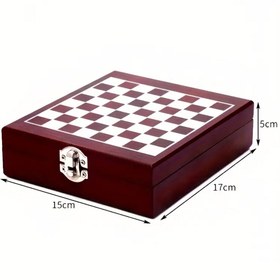 Resim Ahşap Satranç Takımlı Tirbüşon Seti 