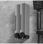 Resim Silver-double-420ml Sabunluk Duvara Monte Duş Şampuan Sıvı Dispenseri El Dezenfektanı Sabun Kabı Sabun Ve El İçin Jel Dispenseri 