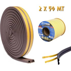 Resim Kupa Hırdavat Kupa Tyson Kapı ve Pencere Fitil Bandı Kahve - Çiftli - 50 Metre 