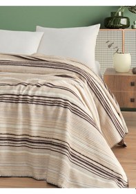 Resim Vicuna Home 4 Mevsim Pamuklu Battaniye - Çift Kişilik Kahverengi 