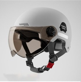 Resim Globalpurchase Elektrikli Araç Kaskı Unisex Kask Motosiklet Güneş Koruması Yarım Kask - Gri Gri 