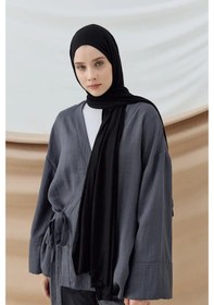 Resim Modakaşmir Penye Şal Siyah Bej - Krem - Siyah 