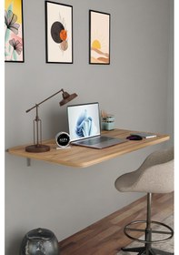Resim Katlanabilir Duvara Monte Masa - 50x90 Cm Ofis, Ev Çalışma Masası Atlantik Çam 