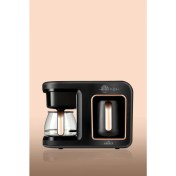 Resim Karaca Hatır Plus 2 In 1 Black Copper Filtre ve Türk Kahvesi Makinesi 