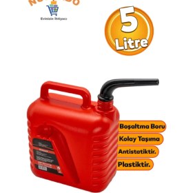 Resim Nublado Boşaltma Borulu Plastik Antistatik Benzin Bidonu 5litre Akaryakıt Mazot Taşıma Doldurma Depolama 