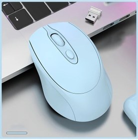 Resim Turcoshop11 Mavi Çift Mod Kablosuz Mouse Şarjlı Ergonomik Taşınabilir Pc Laptop İpad Diğer 
