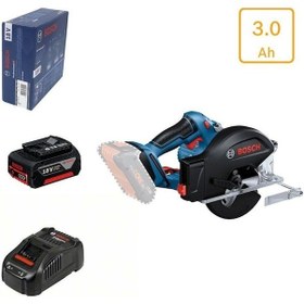 Resim Bosch Gkm 18v-50 3 Amper Tek Akülü Metal Kesen Daire Testere Makinesi 