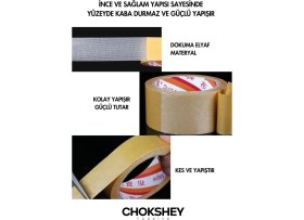 Resim Onba Halı Kilim Sabitleme Yapıştırma Kaydırmaz Çift Taraflı Bant 48mmx5mt - 4 Adet 