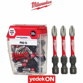 Resim Mılwaukee Bits Uç Ph2 25mm 25'li Shockwave T4932430853 