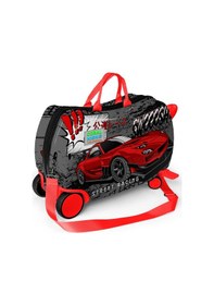 Resim Coral High Kids Siyah Kırmızı Anime Araba Desenli Otur-çek Çocuk Valizi 16368 Siyah - Açık Gri 