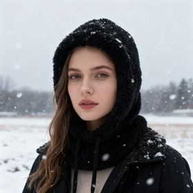 Resim Kadınlar İçin Yumuşak Polar Balaclava Kapüşonlu Atkı & Boyunluk - Ayarlanabilir Kapüşonlu Yüz Maskesi, Hafif Termal Kış Spor Ekipmanı Kayak, Bisiklet, Snowboard İçin - Sıkı Oturum, Makinede Yıkanabilir (Toplu Değil) 