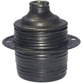Resim Şahnet E14 Metal Dişli Gri Duy - Porselen İç Yapılı Vintage Dekoratif Lamba Duyu 