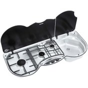 Resim Thetford 353 Cam Kapaklı 3 Gözlü Karavan Sağ Ocak Evye Kombinasyonu 