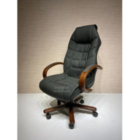 Resim Ömür Ofis Atlas Ahşap Yönetici / Makam / Müdür Koltuğu Deri Siyah 