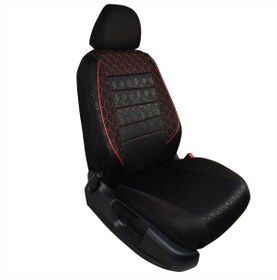 Resim Gof Plus Serisi Universal Oto Koltuk Kılıfı Siyah-Kırmızı Dikişli 