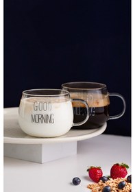 Resim Porsima 2088 Borosilikat Isıya Ateşe Dayanıklı Cam Kulplu Çay Bardağı Kahve Bardak Kupa Şeffaf 400 Ml Şeffaf 