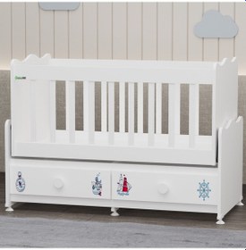 Resim Elegant Mdf Çıtalı Beşik + Şifonyer Yatak Uykuseti - Denizci Beyaz 