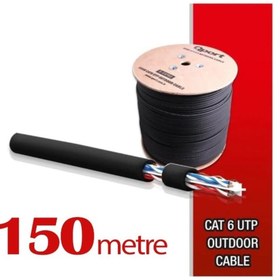 Resim Qport Yüksek Bakır Utp 23awg 0.58 Mm Dış Ortam Cat6 Outdoor Kablo 150 Metre 