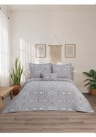 Resim Chester 4 Parça Çift Kişilik Yatak Örtüsü Seti Gri 240 X 260 Cm Gri 