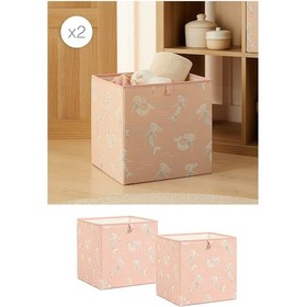 Resim Ocean Home Textile 2'li Çocuk Odası Deniz Kızı Kutu Set 33 X 30 X 33 Cm Pudra 