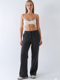 Resim Oversize Unisex Eşofman Altı Füme Melanj - 3 İplik Şardonlu, Bol Paça, Cepli, Modern Rahat Kesim - L / FÜME MELANJ 