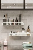 Resim Lmz Design Baharatlık Mutfak Rafı Kozmetik Organizer Banyo Rafı Çok Amaçlı Düzenleyici 2'li Set Büyük Boy 
