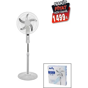 Resim Savarga 18 Inc 45 cm Kumandalı Sanayi Tipi Ayaklı Vantilatör 5-Metal Pervane 3-Kademe Hız 65W Y:137CM (4801) 