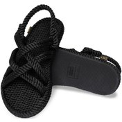 Resim Nomadic Republic Bodrum Kauçuk Tabanlı Kadın Halat Sandalet Siyah 