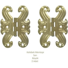 Resim Sarı Dekoratif Kelebek Menteşe Büyük 2 Adet 7cm X 5cm Sarı 