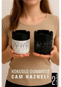 Resim Bfs Cam Küllük - Mermer Desenli 2 Li Küllük Seti Kafe Küllüğü Restoran Küllüğü Masaüstü Küllük 