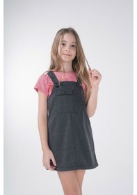 Resim Brz Kids Kız Çocuk Salopet-Antrasit 