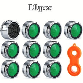 Resim 10 Adet Su Tasarruflu Musluk Aeratorı - Değiştirilebilir Filtreli, Sıçrama Önleyici ve Gürültü Azaltıcı Banyo Musluğu için M24 24mm 