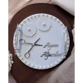 Resim Cyz Home Fascination Gümüş Incili Söz Nişan Tepsisi 