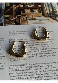 Resim Pinery Jewels Kadın Halka Sepet Gold Kaplama Küpe Çifti Altın 